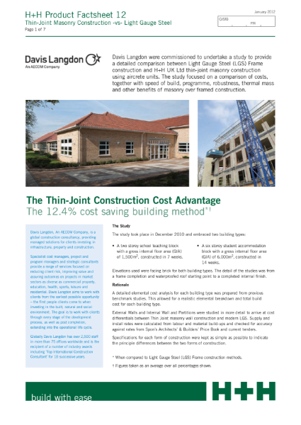 Light Gauge Steel vs Thin-Joint masonry