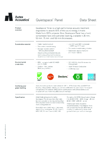 Quietspace Datasheet