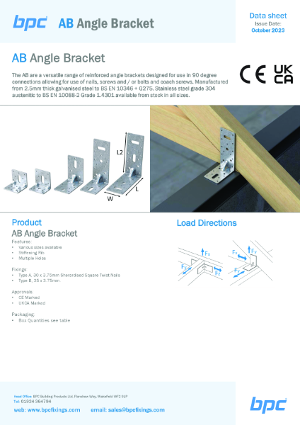 AB-Angle-Brackets  Data Sheet