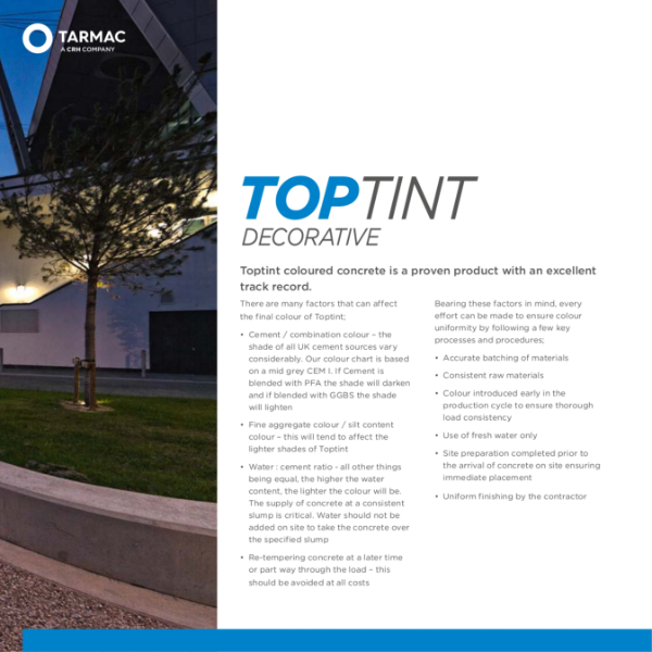 Toptint Decorative coloured, polished and exposed concrete