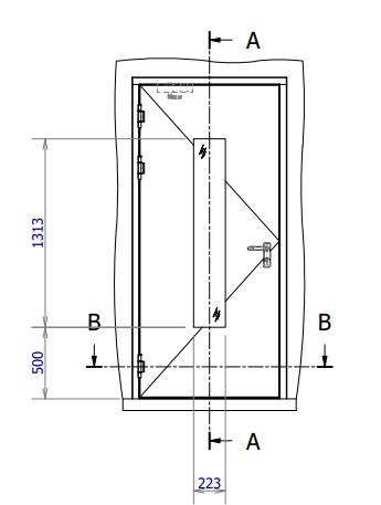 Drawing P017 - M56L single leaf internal door corner frame