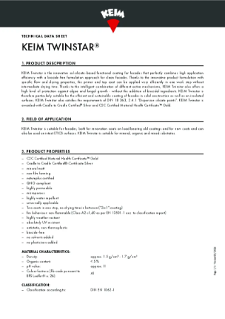 Keim Twinstar Technical Data Sheet