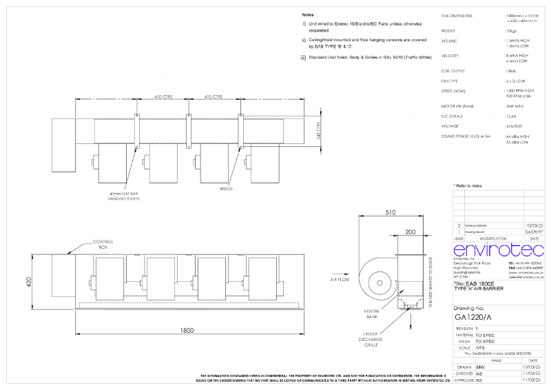 GA1220A - EAB 1800E TYPE A AIR BARRIER