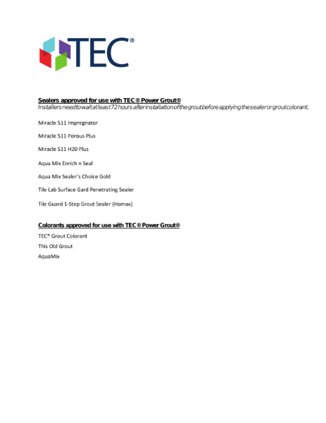 Tec Power Grout Brochure