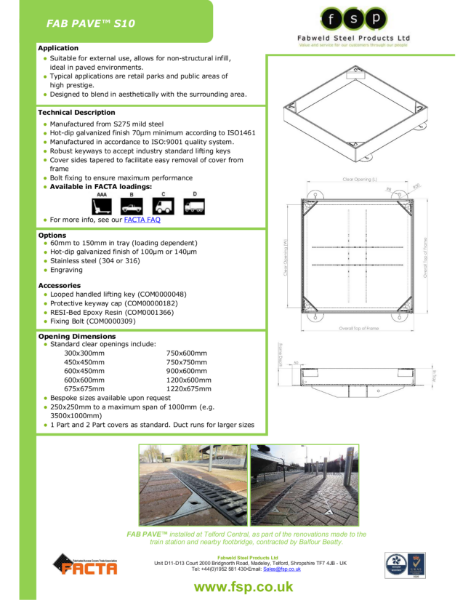 FAB PAVE S10 Data Sheet