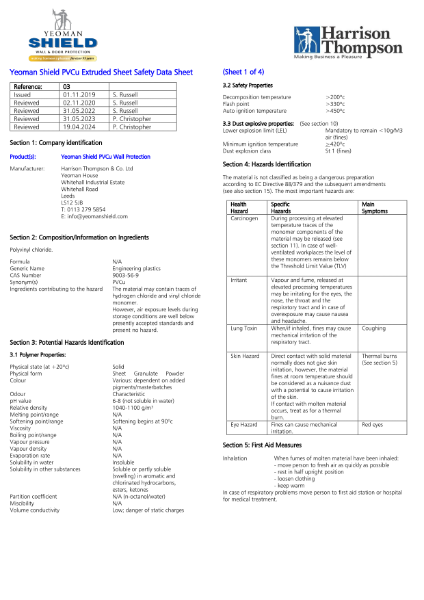 Safety Data Sheet - Extruded