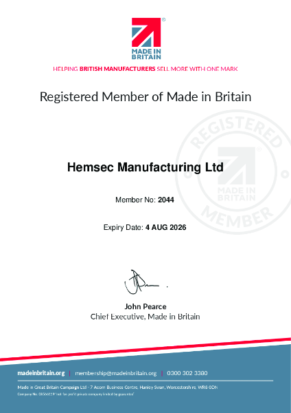 Made In Britain Member Certificate