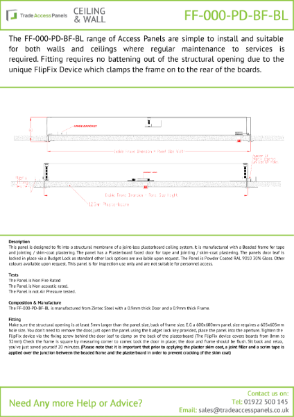 Plasterboard Access Panel - Access Hatch