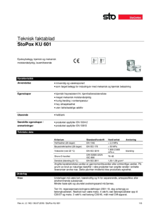 StoPox KU 601 Teknisdatablad