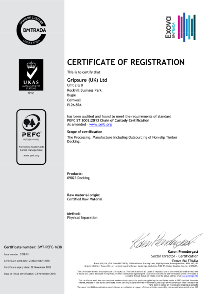 PEFC Certificate