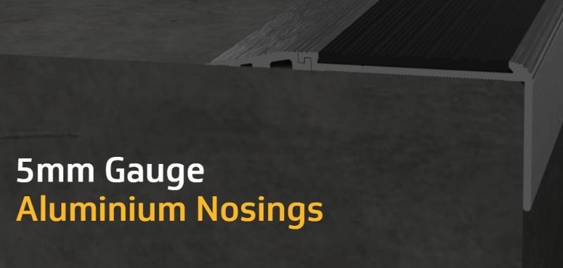 5 mm Gauge Aluminium Stair Nosings with Carborundum Insert - Aluminium Stair Nosings