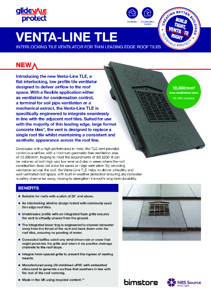 Glidevale Protect Venta-Line TLE In-line® Tile Ventilator