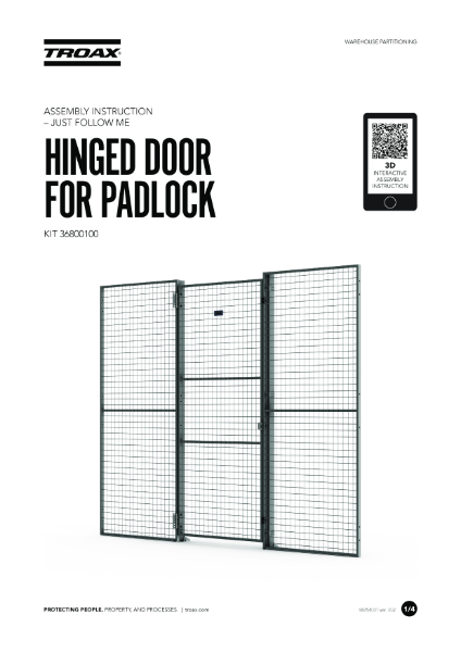 Mesh Warehouse Partition - hinged door for padlock