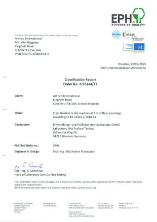 EPH Test Certificate