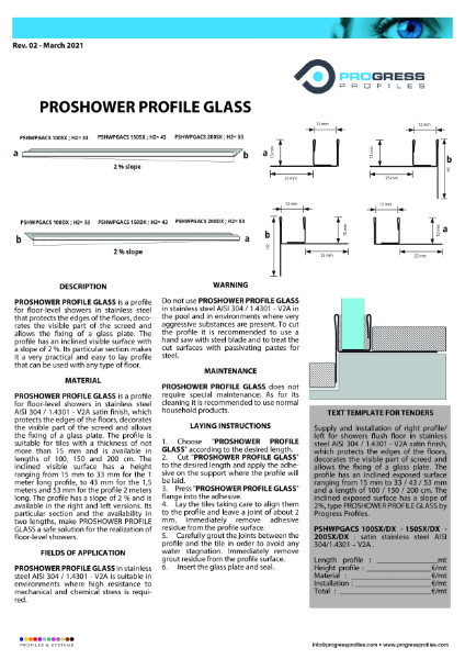 PROSHOWER PROFILE GLASS