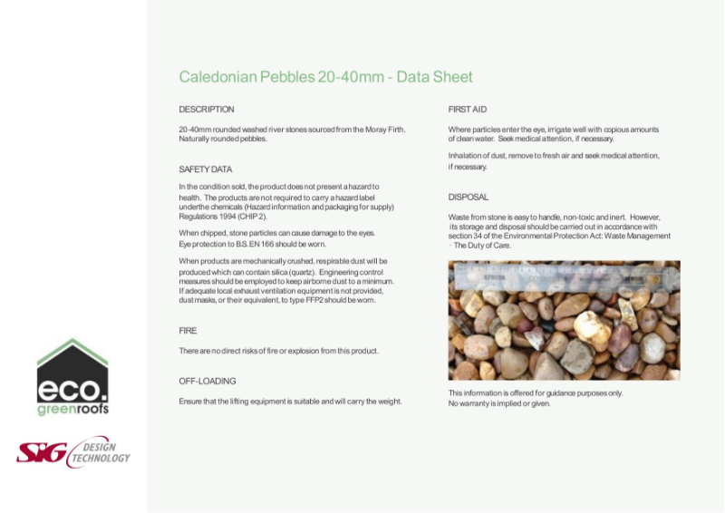 Eco Green Roofs Caledonian Pebbles Datasheet
