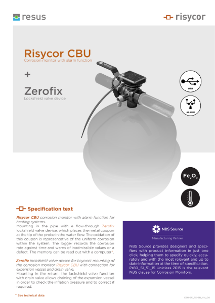 Risycor CBU-Zerofix set Technical Datasheet EN V4 00