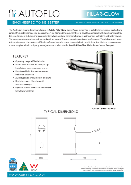 Pillar - Glow Product Data Sheet