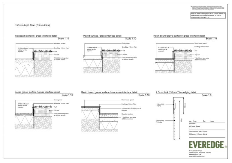 EverEdge Titan 150mm 2.5mm Edging CAD Drawing