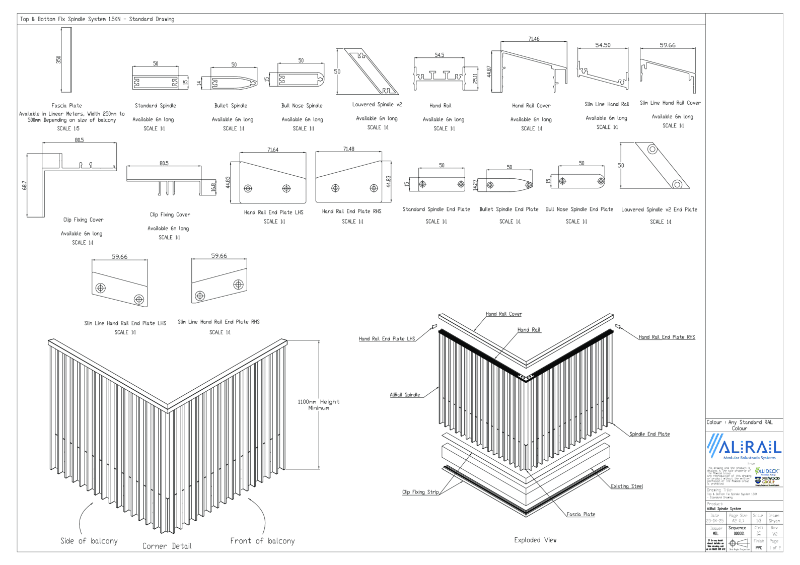 AliRail Vertical Infill 1.5 kN CAD