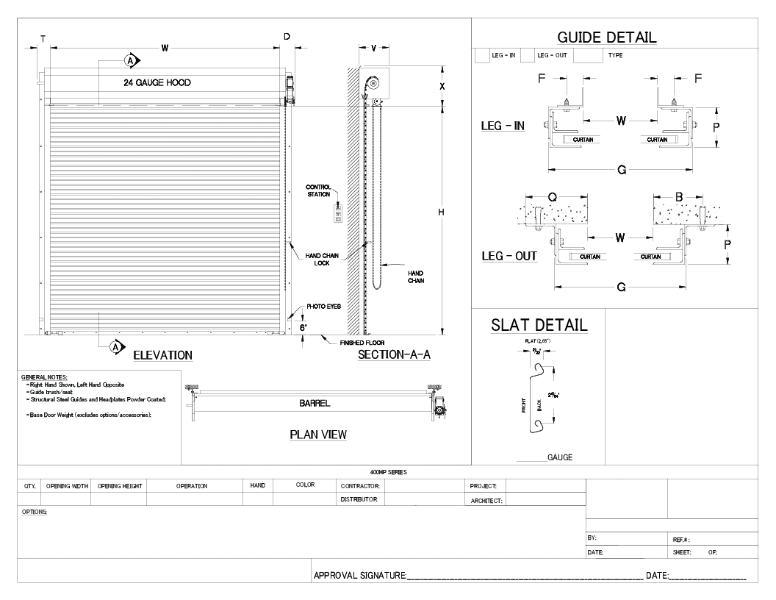 400HP Series – Shop Drawing