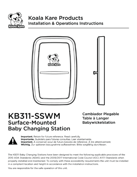 KB311-SSWM Installation Instructions