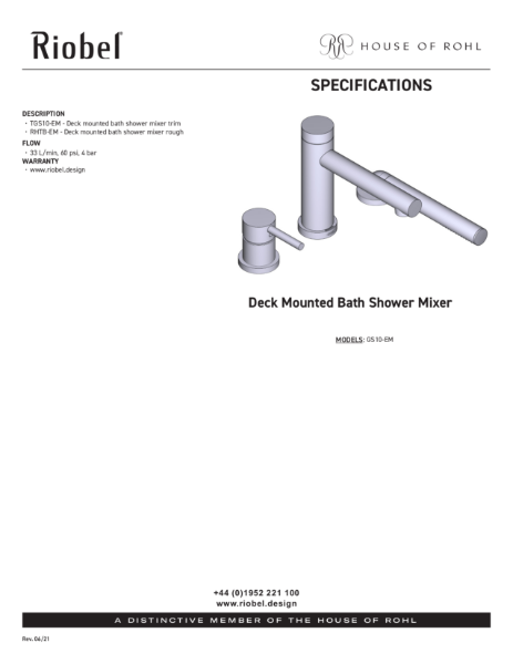 GS Deck Mounted Bath Shower Mixer - PDS