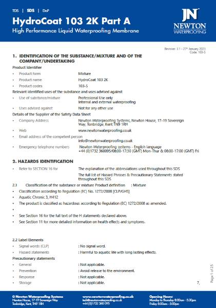 HydroCoat 103 2K - Safety Data Sheet