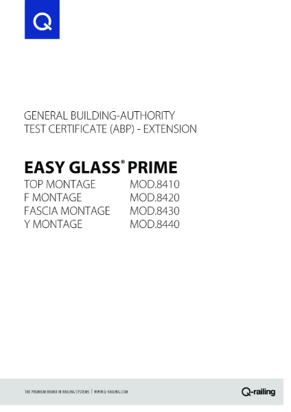 AbP-Q-railing Easy Glass PRIME P2018-3056 (EN) Extension F+Y (c)_EUCertificate