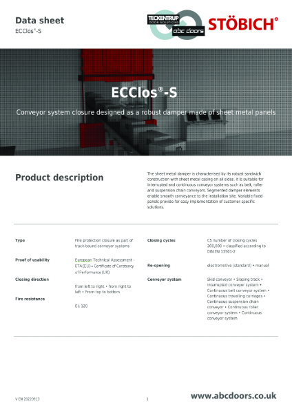 Stöbich System: ECClos®-S (Technical Data)