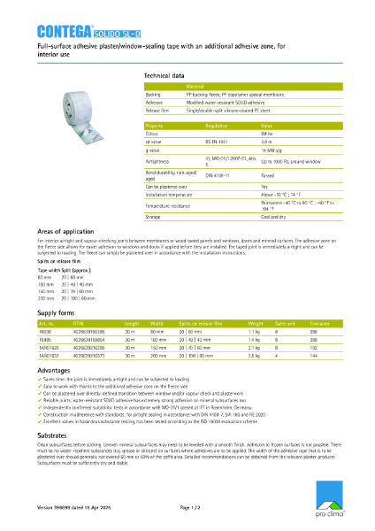 Contega Solido SL-D Technical Datasheet