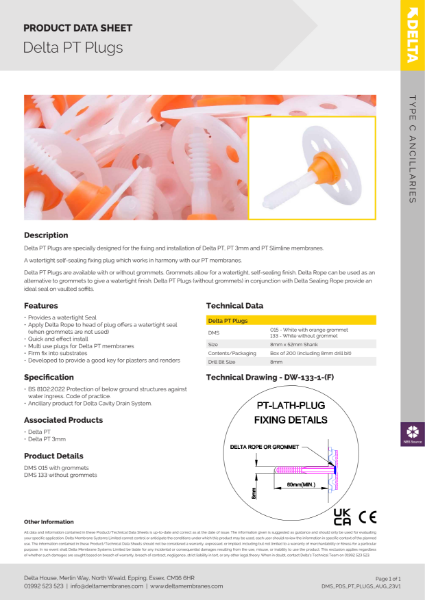 Delta PT Plugs Product Data Sheet