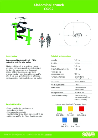 Produktdatablad OG92