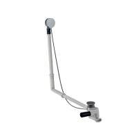 Geberit bathtub drain with turn handle, d52, length 73 cm, with ready-to-fit-set and straight connector