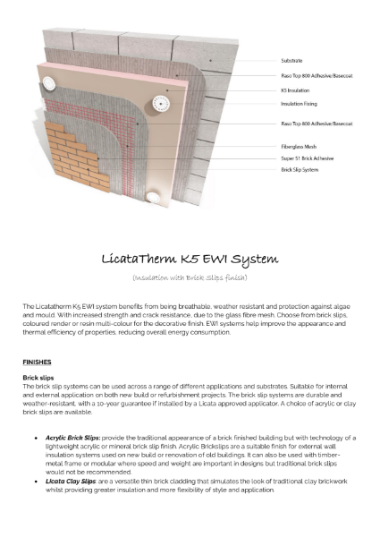 LicataTherm K5 EWI Brick-Slips System
