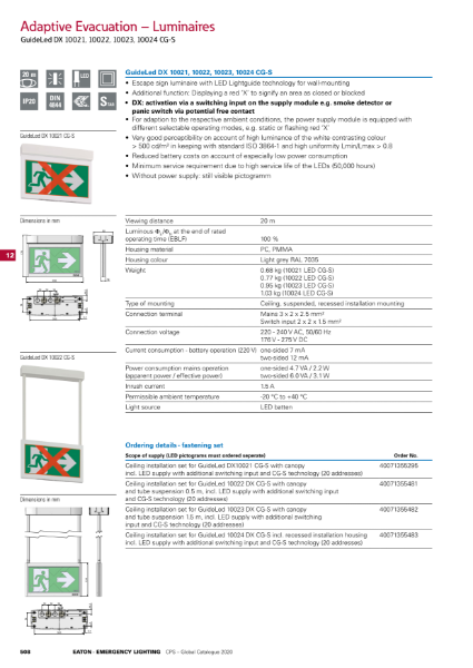 GuideLed DX 10021, 10022, 10023, 10024 CG-S