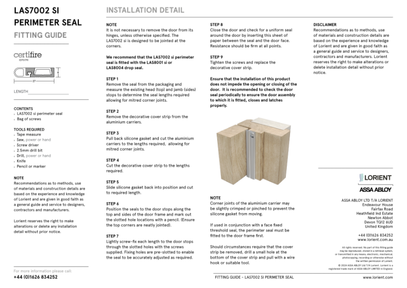 LAS7002 si fitting instruction