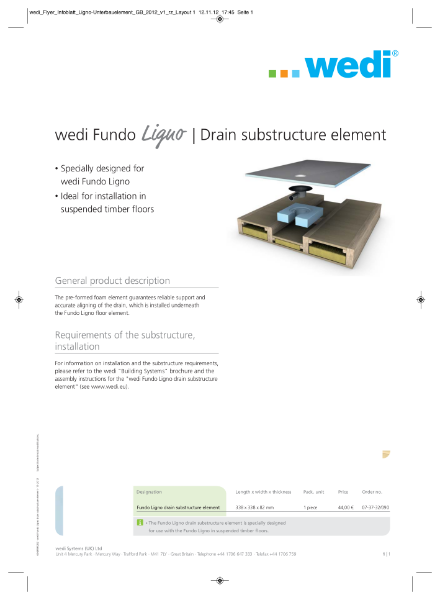 wedi Flyer - Point Drain Substructure Element