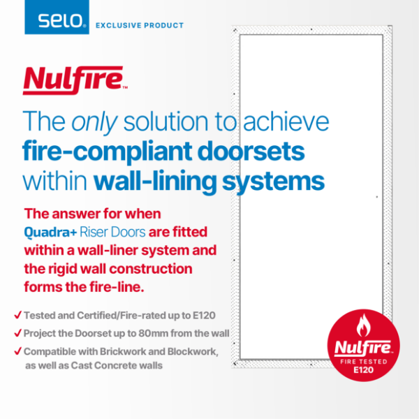 Fire-compliant riser door sets within wall lining systems - Nulfire Flyer