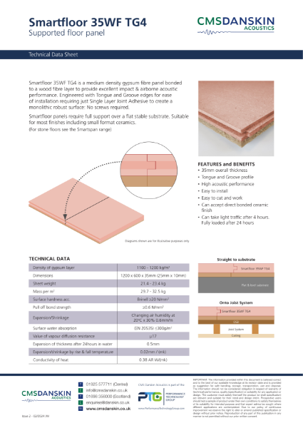 Smartfloor 35WF TG4 - Technical Data Sheet