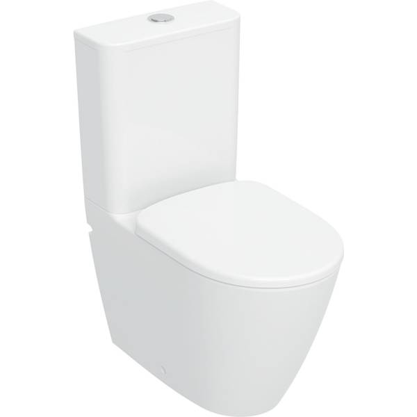 Geberit set of floor-standing WC with close-coupled exposed cistern, washdown, back-to-wall, Rimfree, with WC seat - Floor-standing WC Set