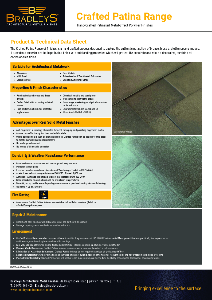 Crafted Patina Product & Technical Data Sheet