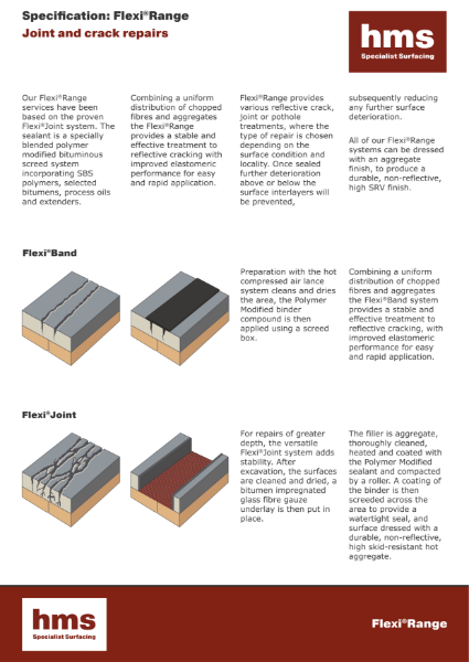 Flexi®Range Joint and Crack Repairs Specification Sheet