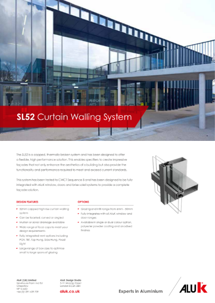 AluK SL52 Curtain Walling Datasheet