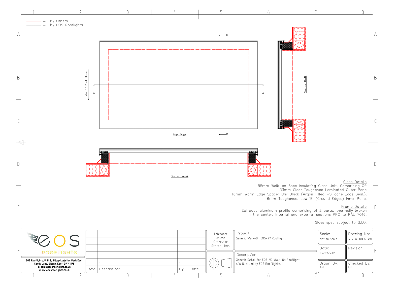 Generic Walk-On EOS-97 Rooflight(Upstand By EOS)
