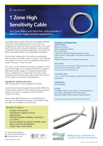 M2 High Sensitivity - 1 Zone Detection Cable