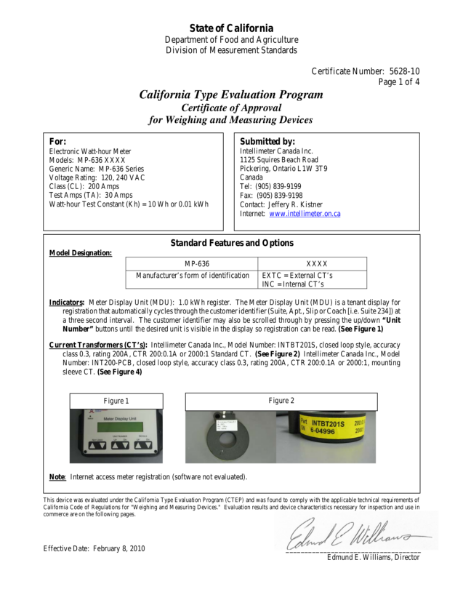 Certificate of Approval cdfa
