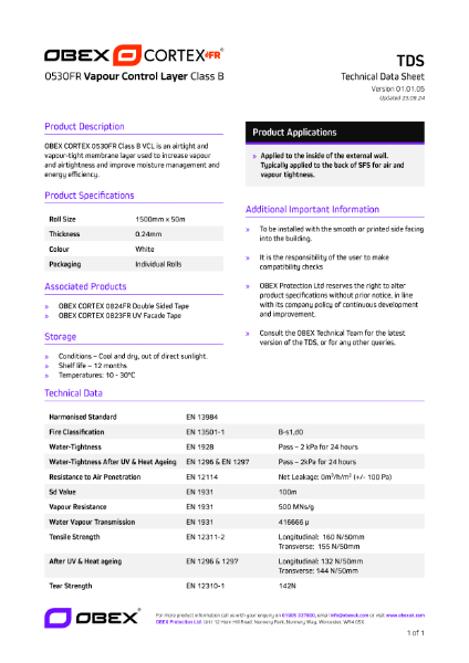 OBEX CORTEX 0530FR Class B VCL - TDS