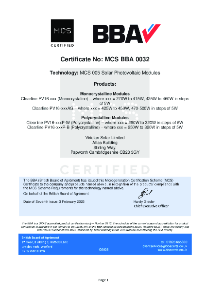 BBA Agrément Certificate