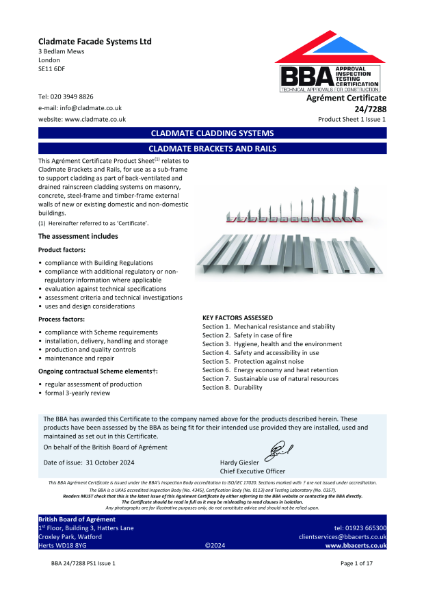 BBA Agrément Certificate 24/7288 Product Sheet 1